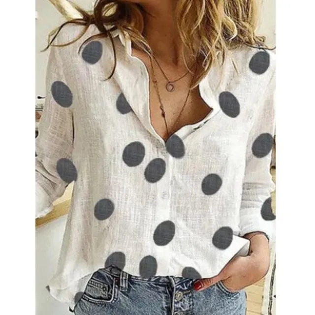 Casual Long Sleeve Birds Print Loose Shirts Women Oversized Cotton and Linen Blouses and Tops Vintage Streetwear Tunic Tees