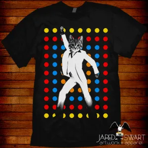 Cat World parody T-shirt Caturday Night Fever