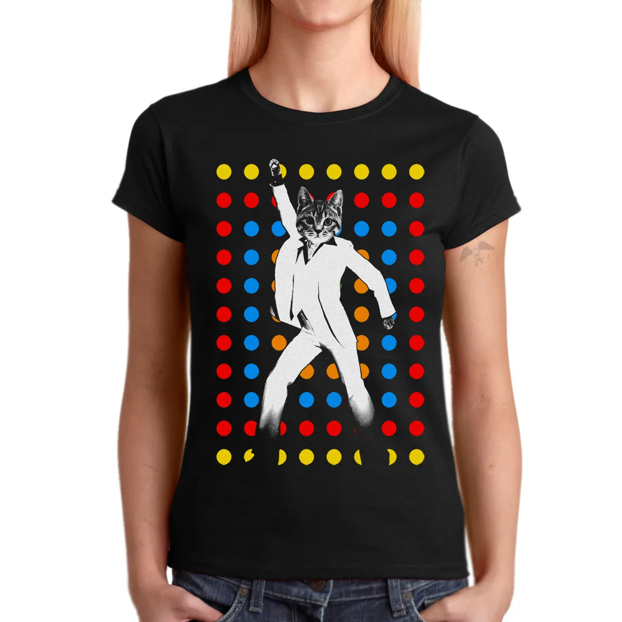 Cat World parody T-shirt Caturday Night Fever