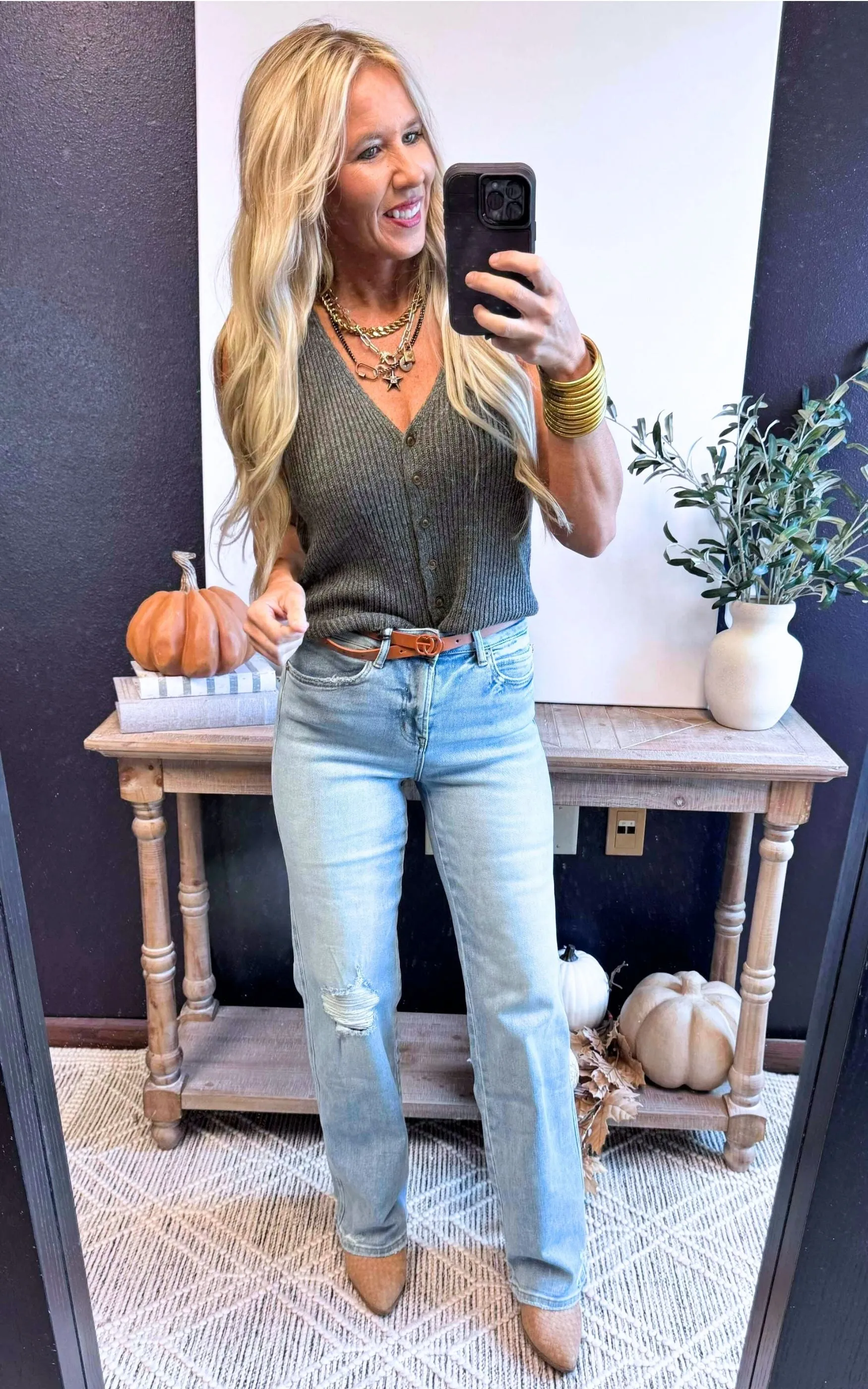 Charcoal Ribbed V-Neck Sweater Vest - Final Sale
