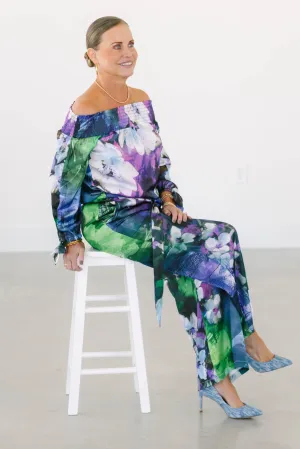 Charmeuse Floral Palazzo Pant