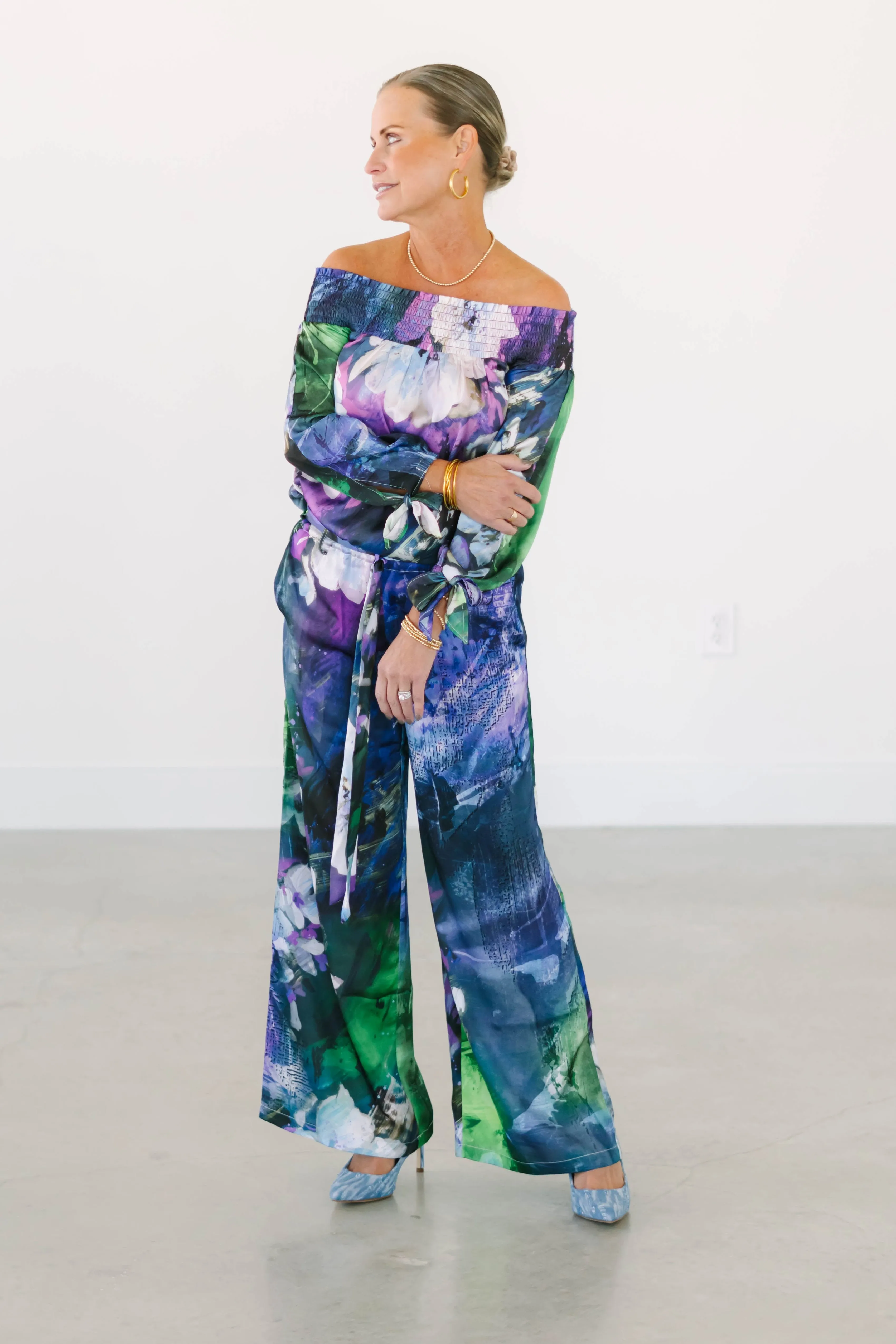 Charmeuse Floral Palazzo Pant