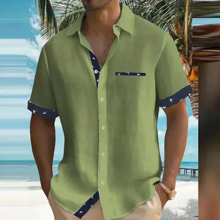 Charming summer shirt in breezy, lightweight fabric with a seaside design