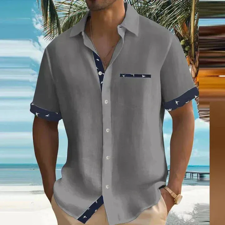 Charming summer shirt in breezy, lightweight fabric with a seaside design