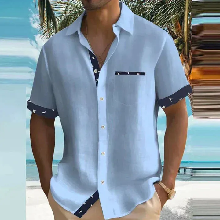 Charming summer shirt in breezy, lightweight fabric with a seaside design