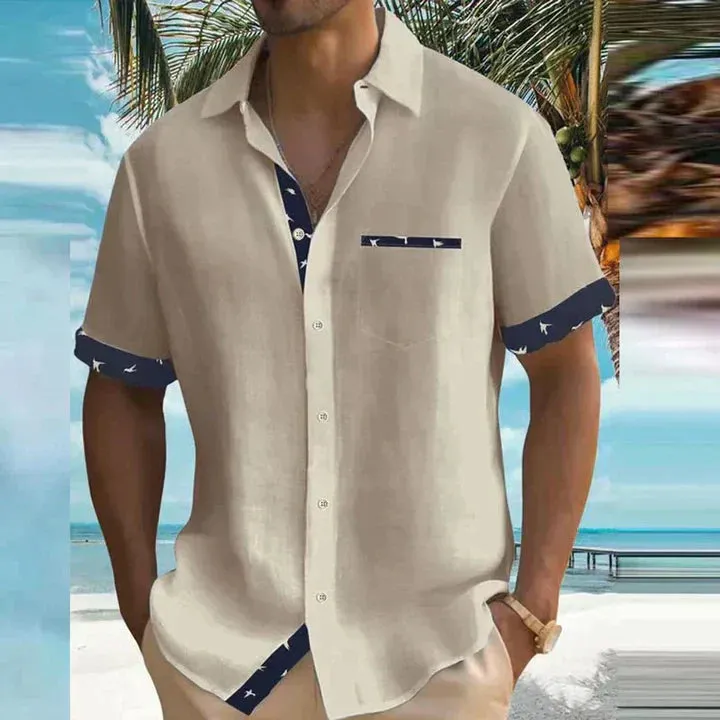 Charming summer shirt in breezy, lightweight fabric with a seaside design