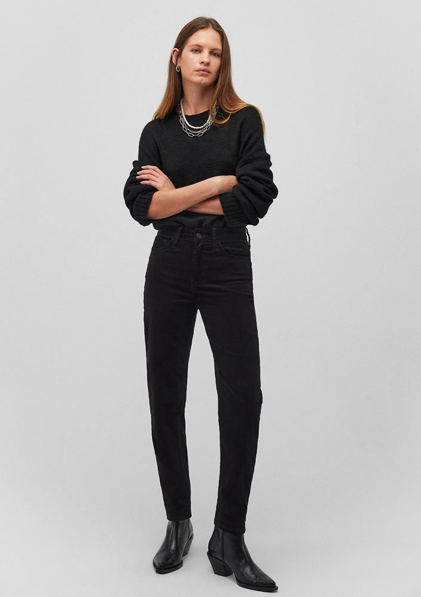 Cindy Black Cord Pants