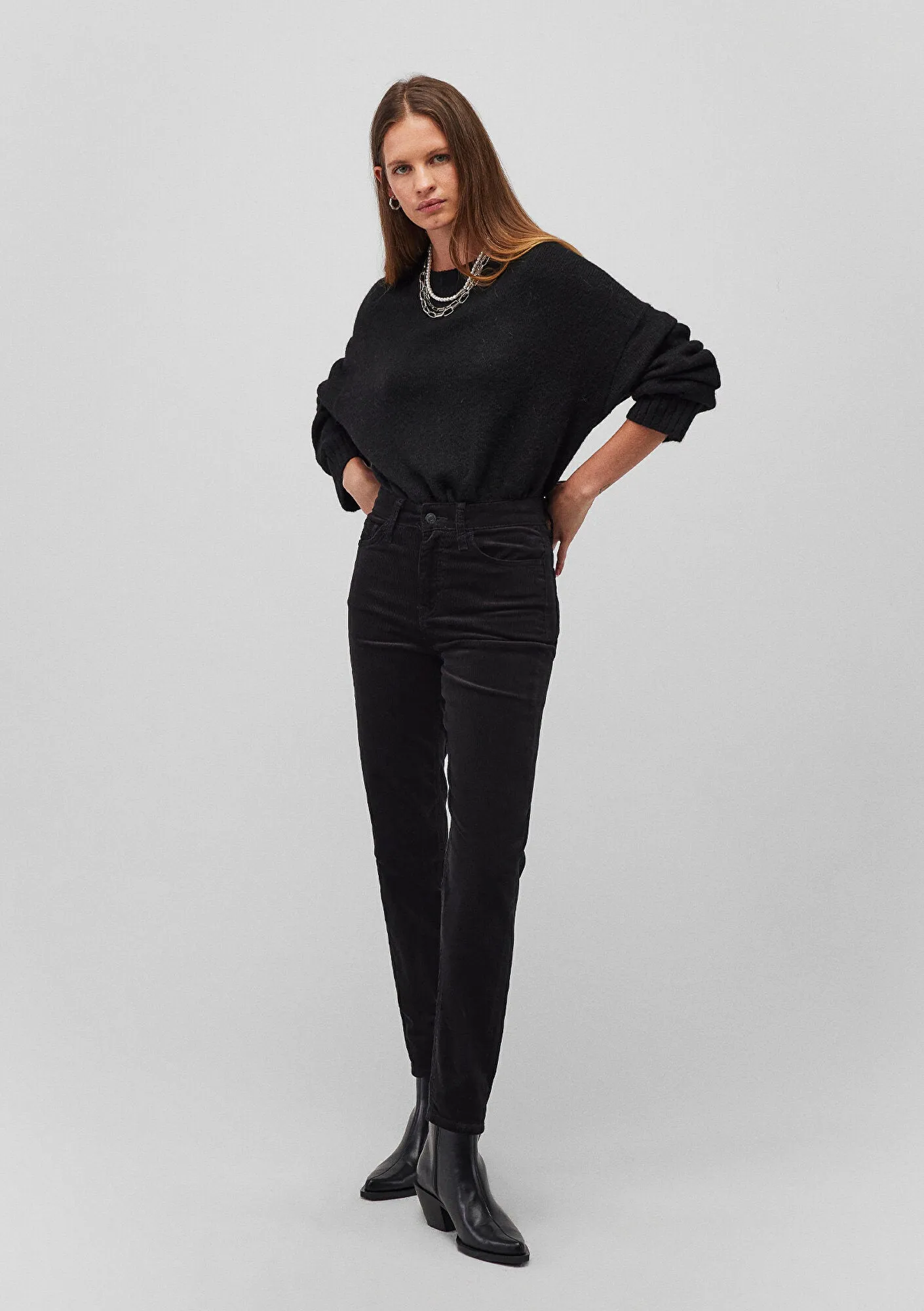 Cindy Black Cord Pants