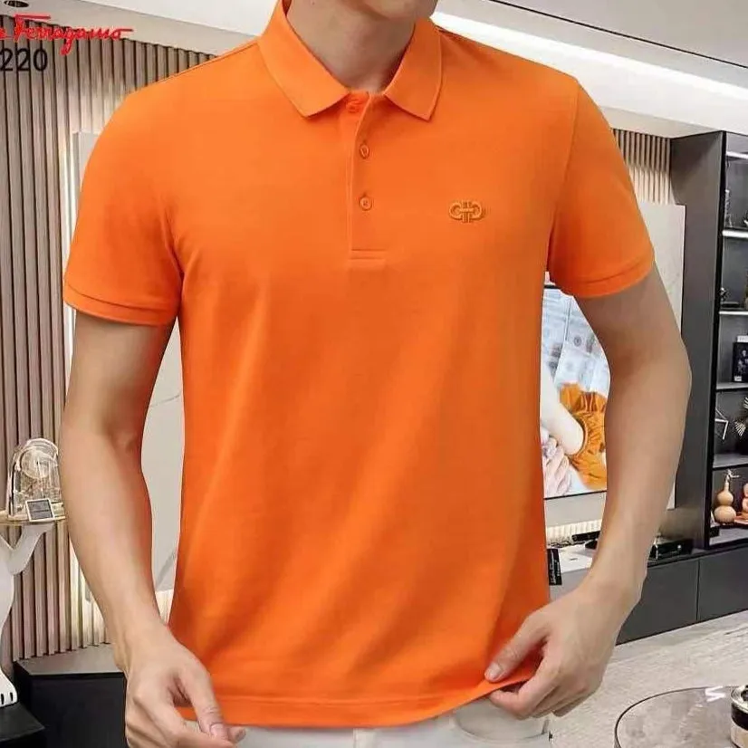 Classic Polo T-Shirt with Embroidered Chest Logo