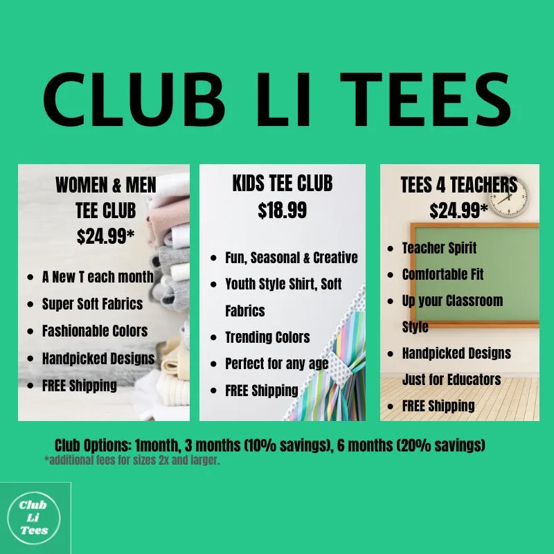 CLUB LI TEES KIDS' Club  3 MONTH PLAN