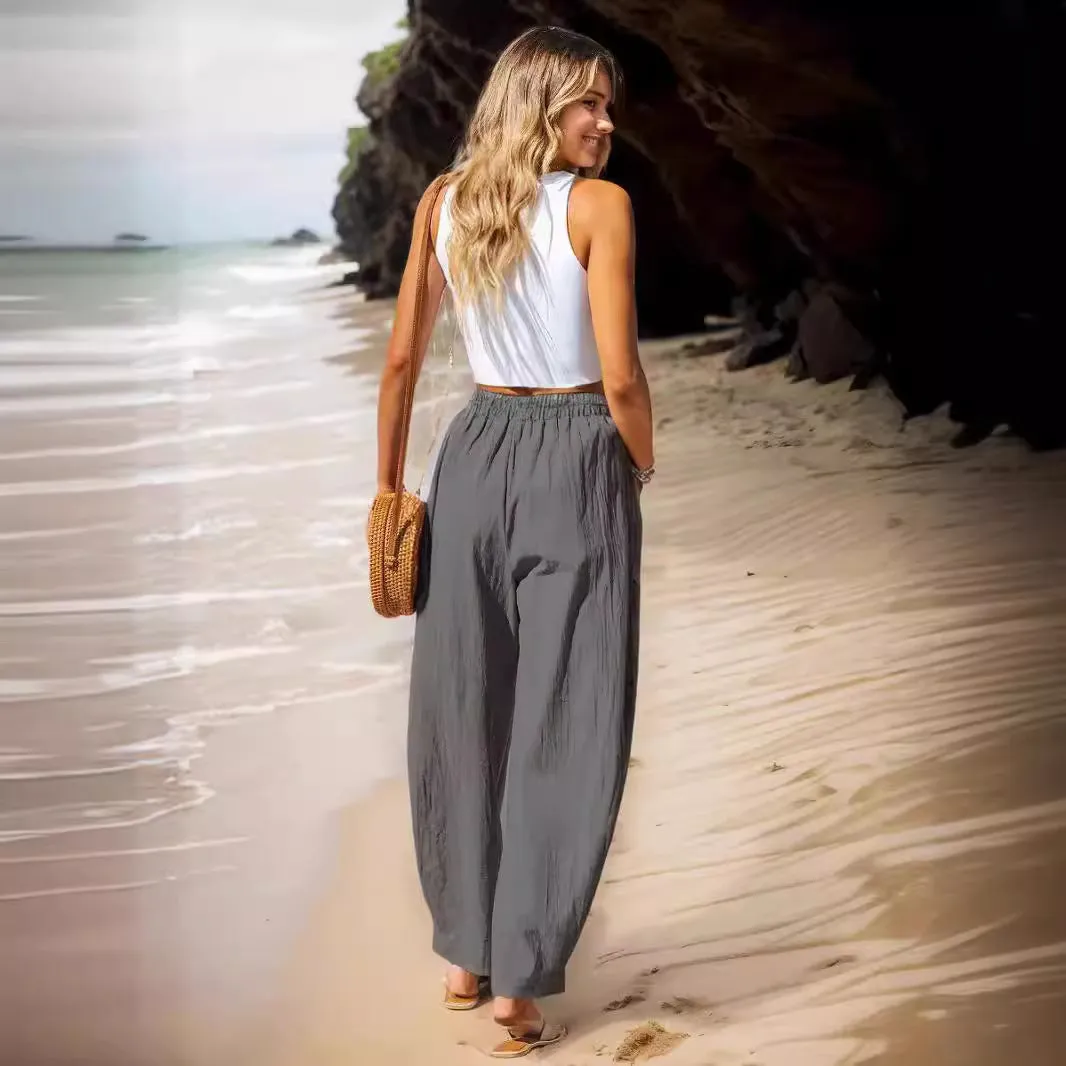 Coastal Breeze Cotton-Linen Pants