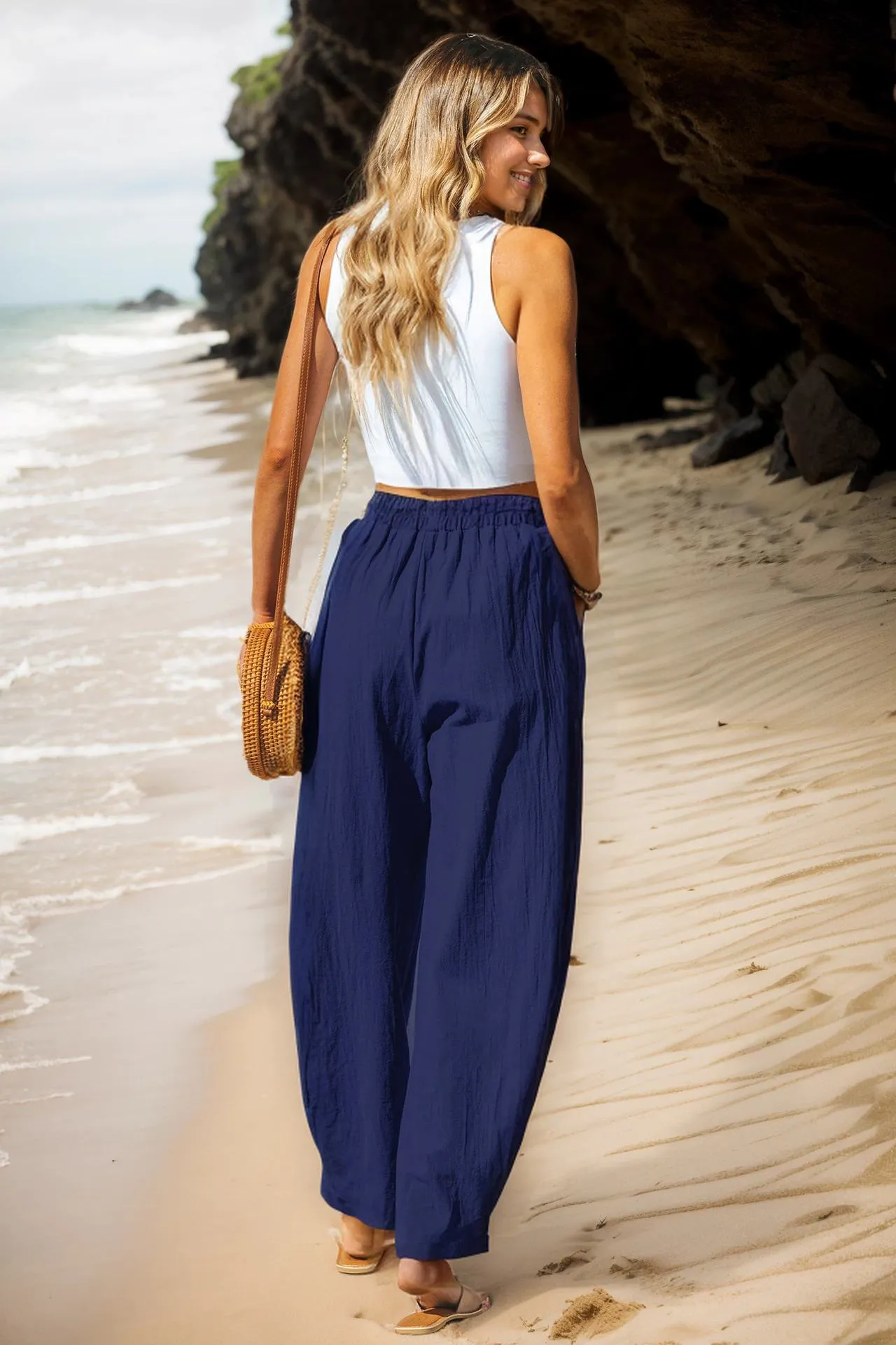 Coastal Breeze Cotton-Linen Pants