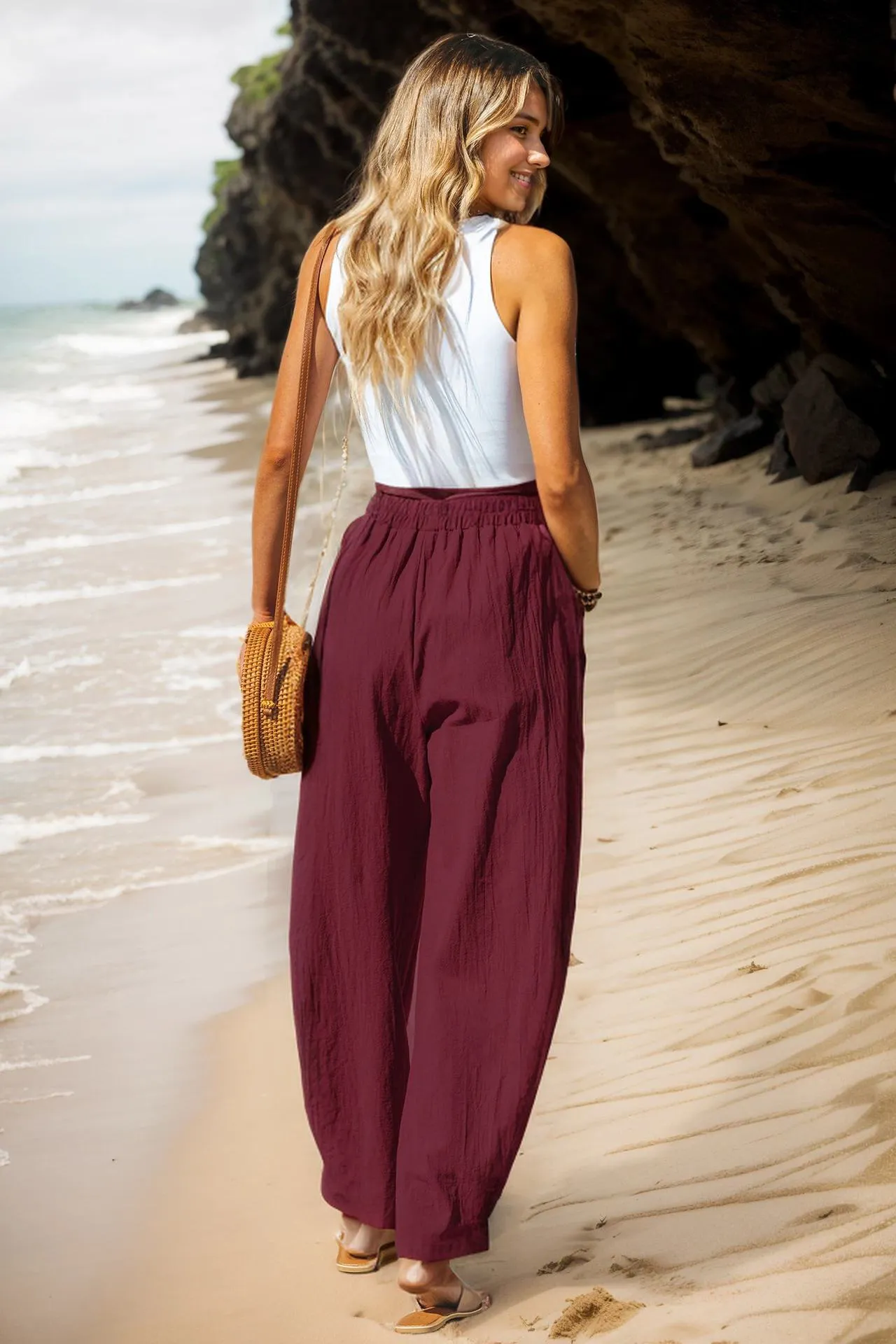 Coastal Breeze Cotton-Linen Pants