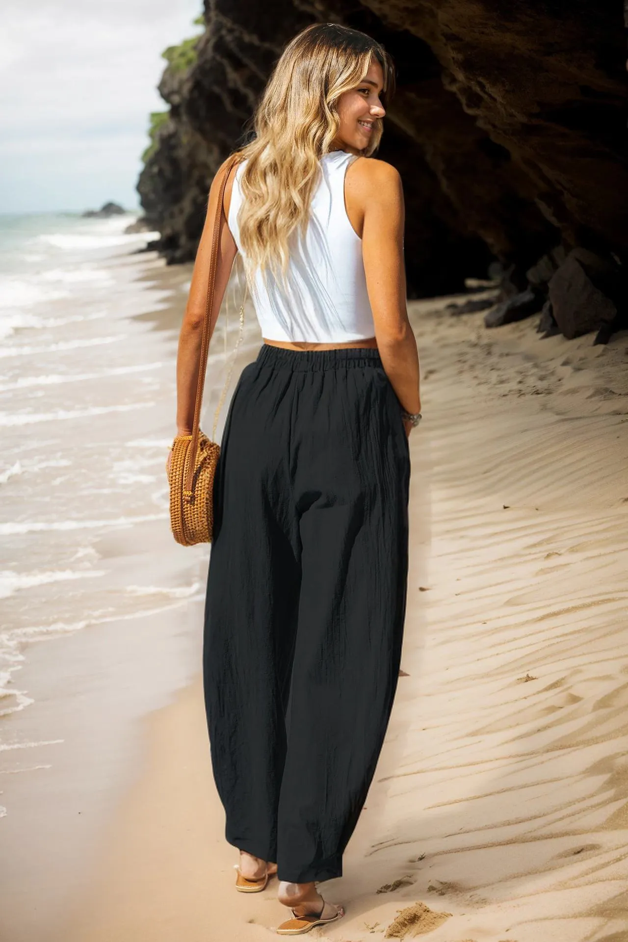 Coastal Breeze Cotton-Linen Pants
