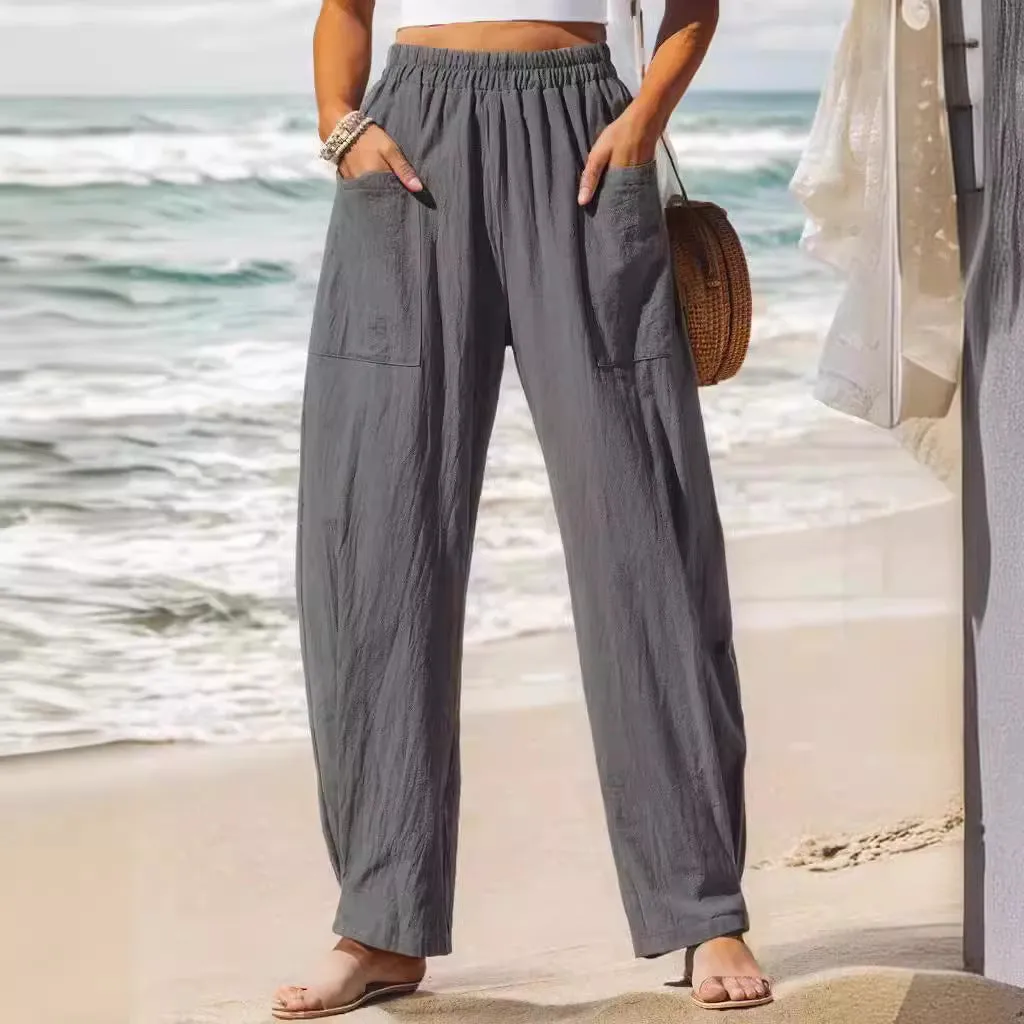 Coastal Breeze Cotton-Linen Pants