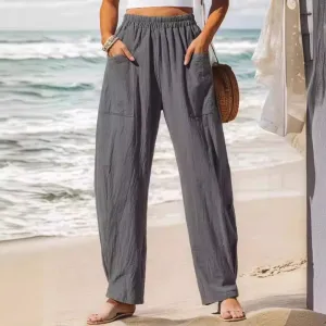 Coastal Breeze Cotton-Linen Pants