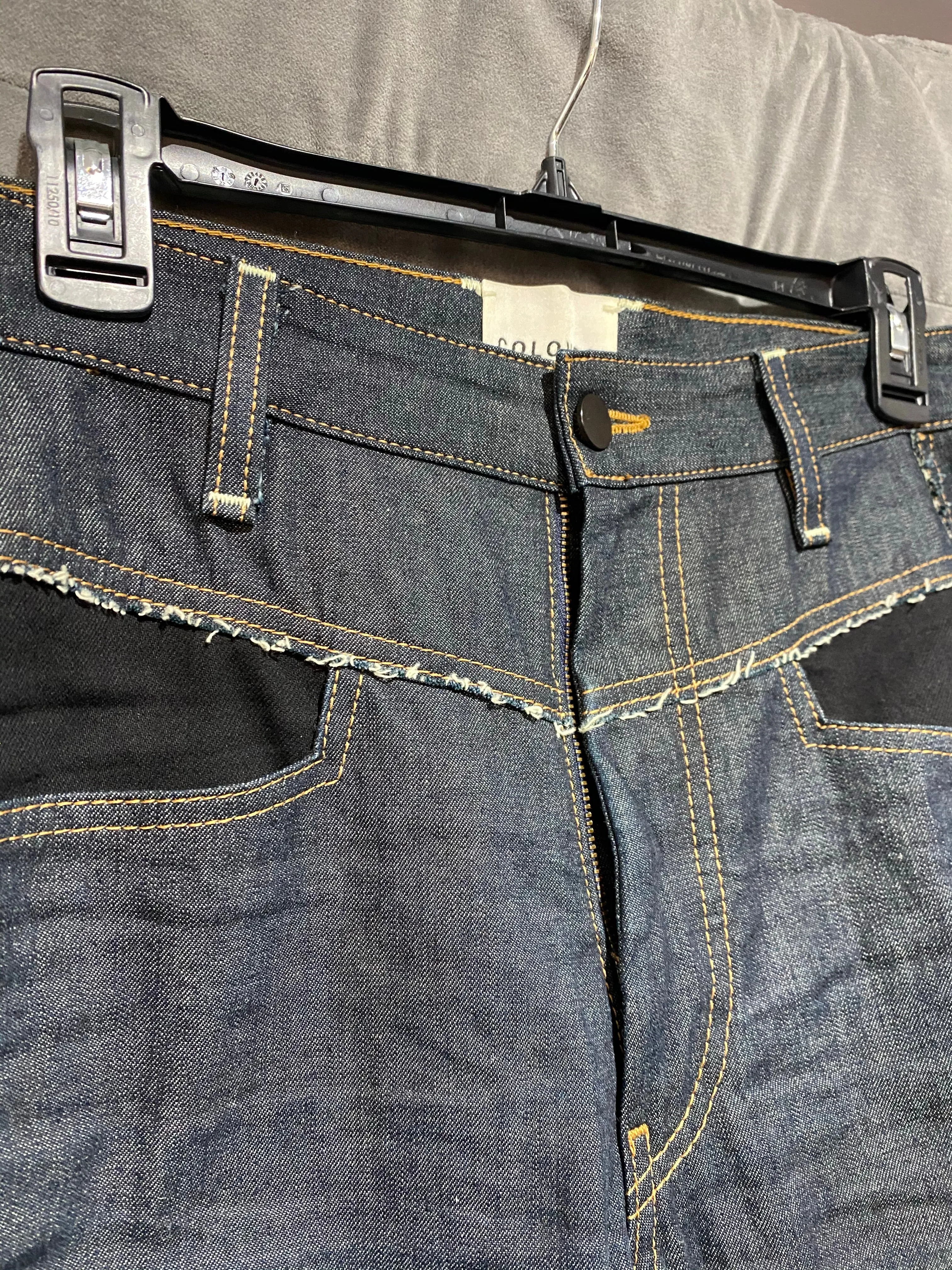 Colovos Two Tone Blue and Black Straight Leg Jeans