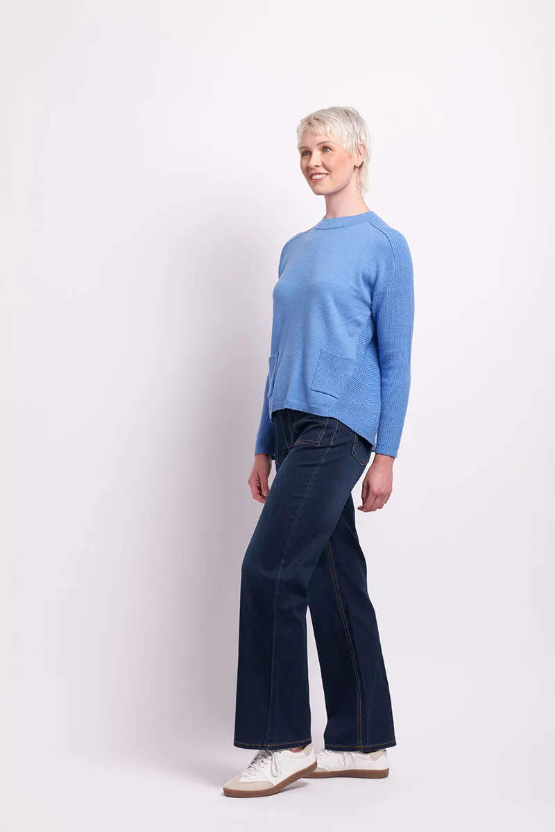 Contrast Stitch Jean in Dark Indigo