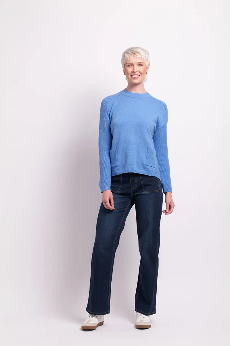Contrast Stitch Jean in Dark Indigo