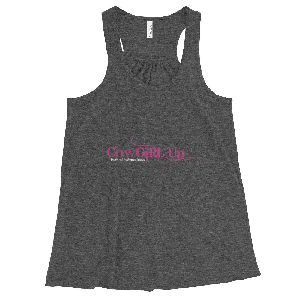 CowGirl Up Panties Up Spurs Down Racerback Tank Top