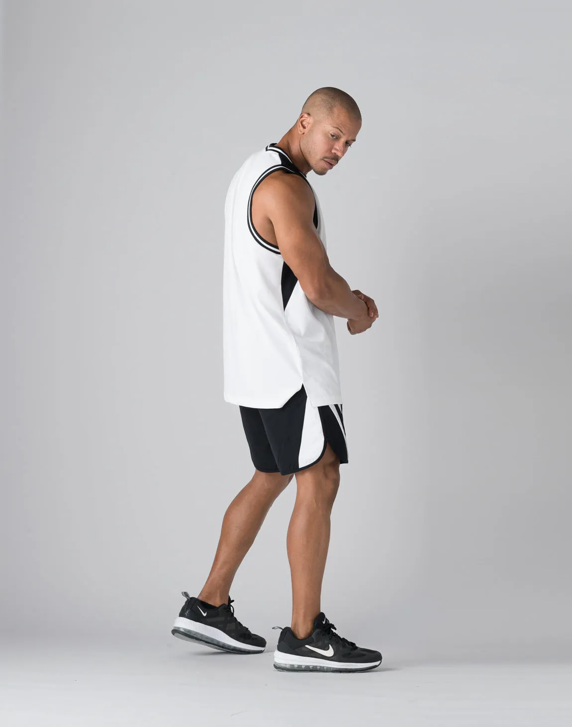 CRONOS Mechanical stretch shorts【BLACK×WHITE】