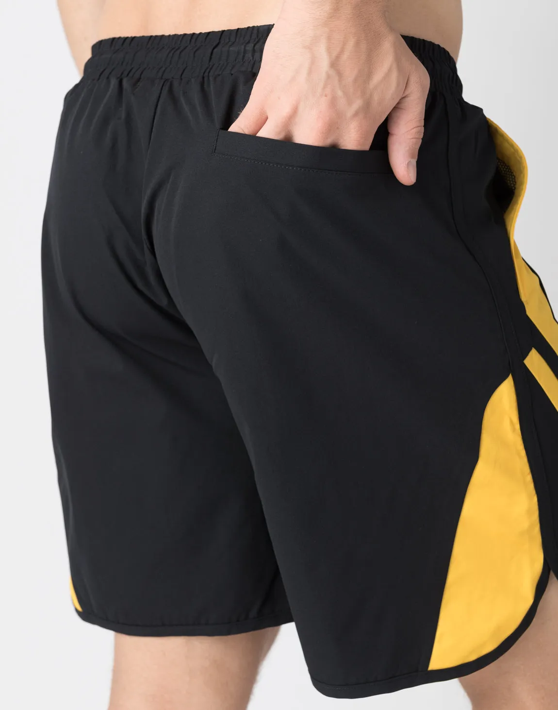 CRONOS Mechanical stretch shorts【BLACK×WHITE】