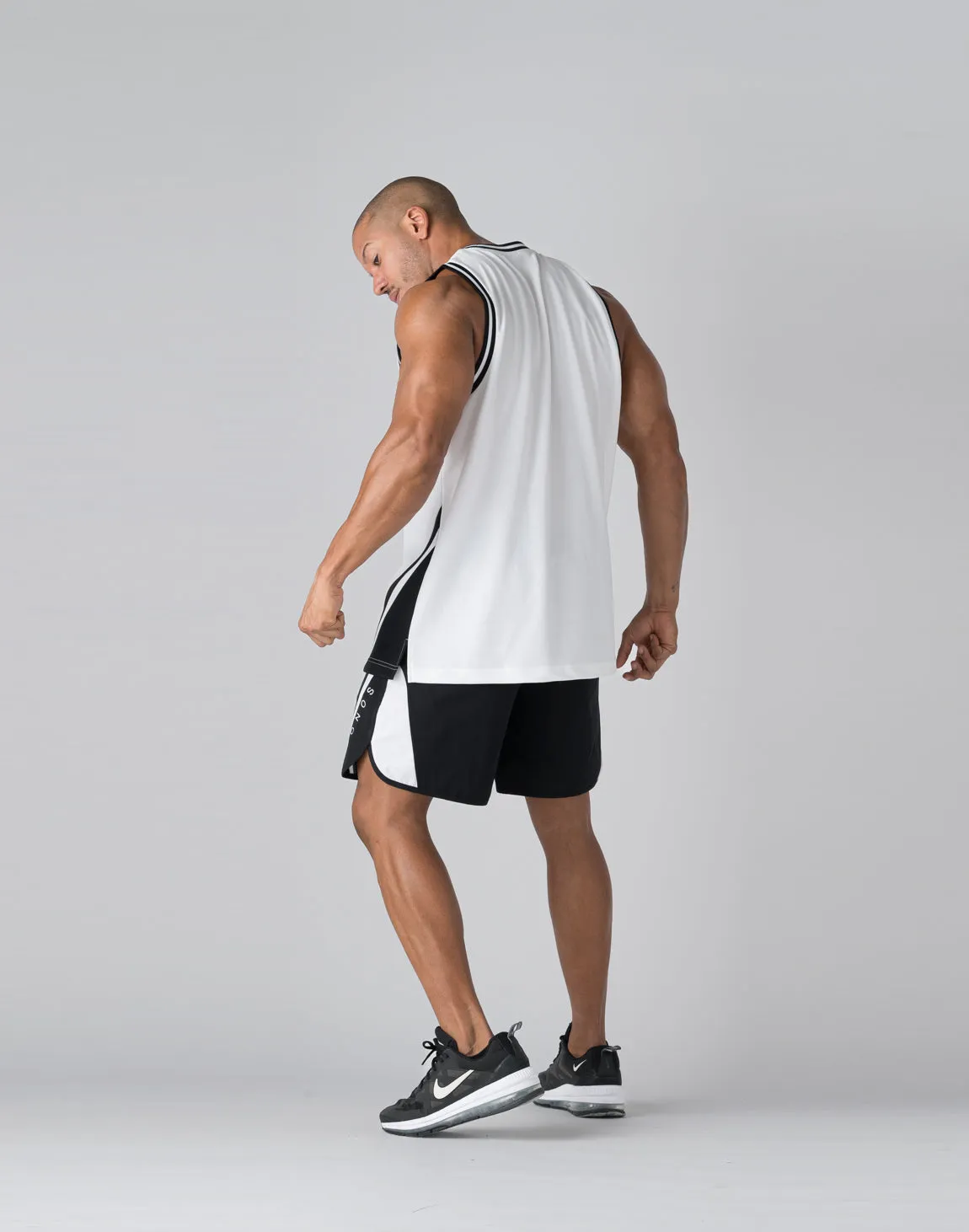 CRONOS Mechanical stretch shorts【BLACK×WHITE】