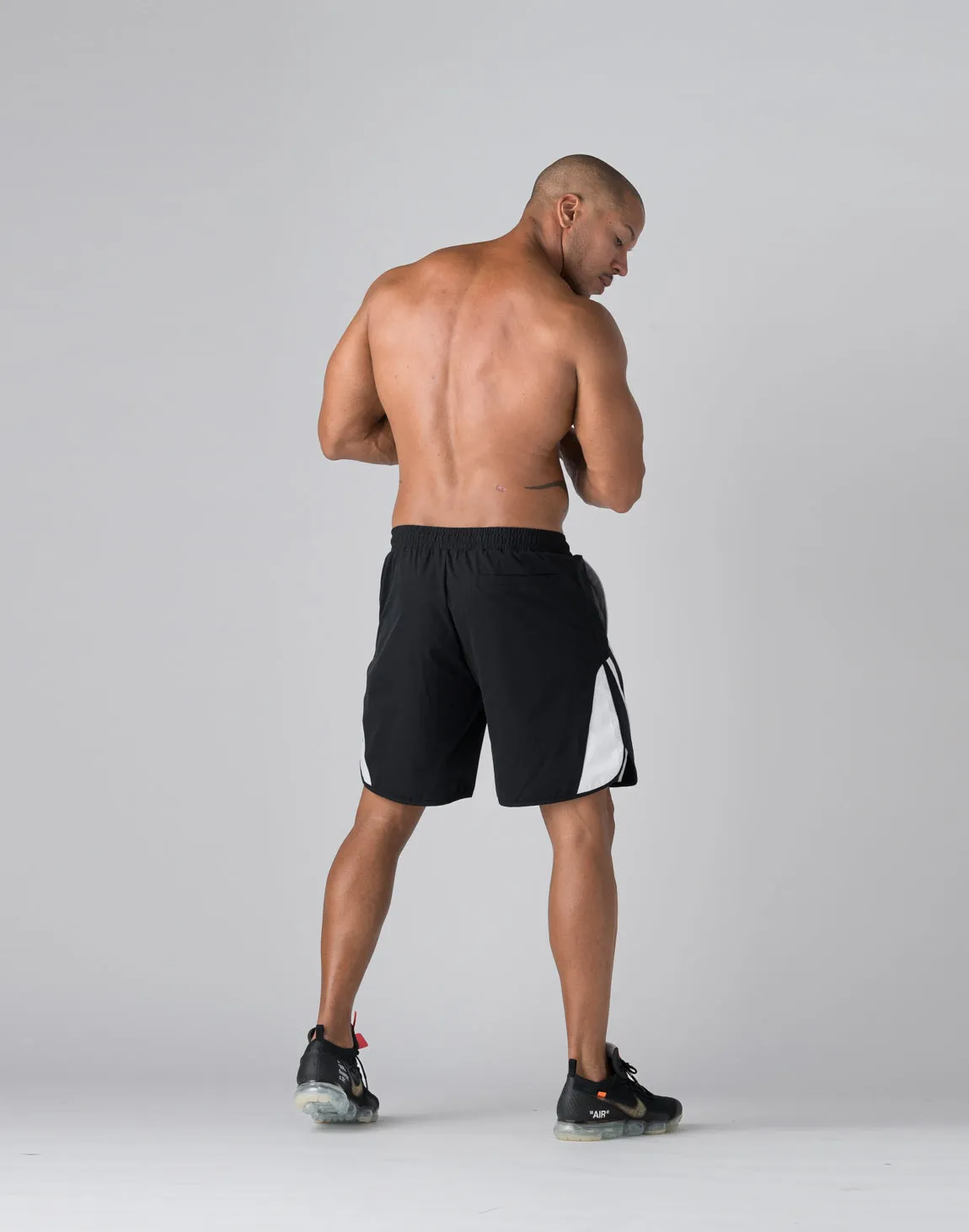 CRONOS Mechanical stretch shorts【BLACK×WHITE】
