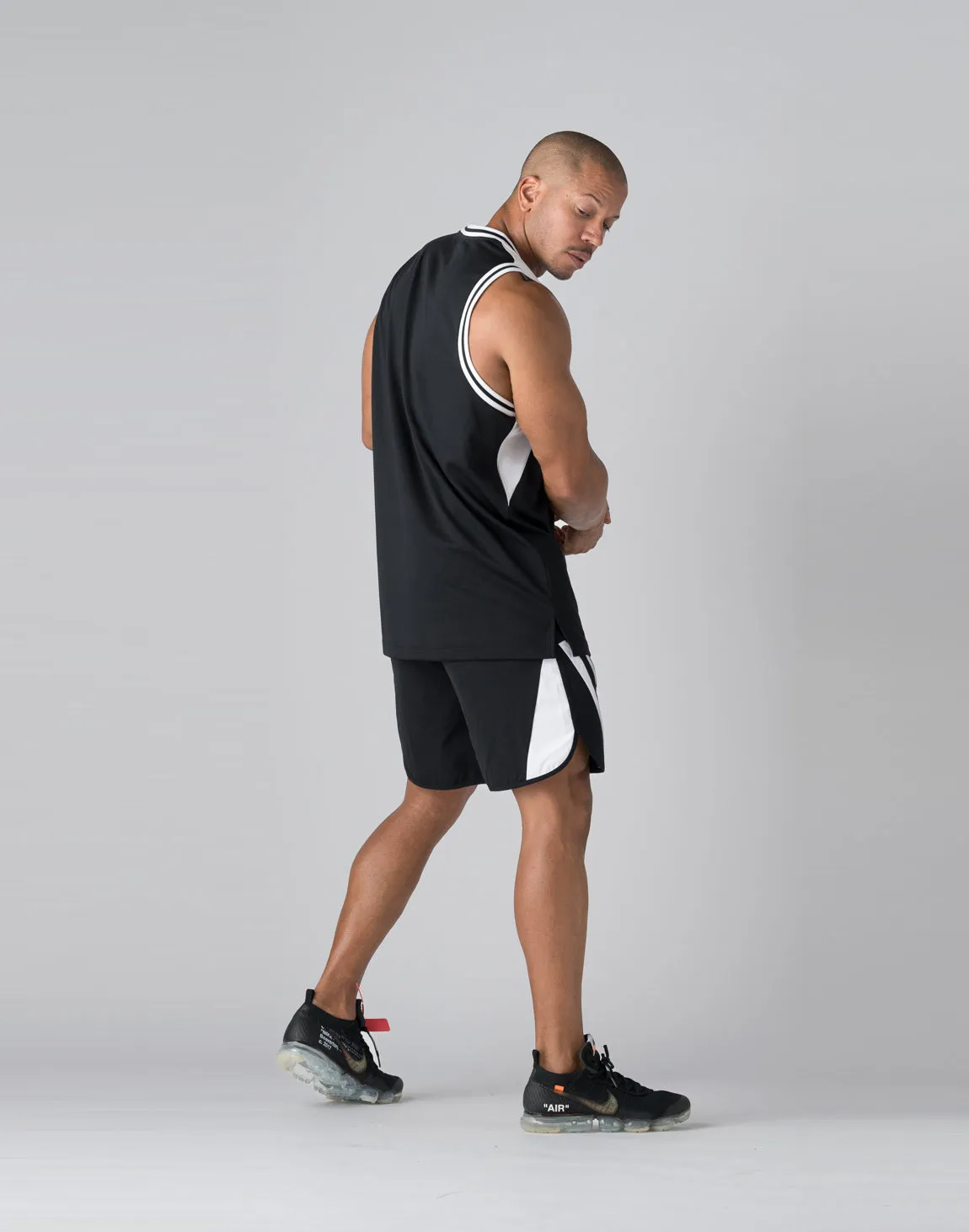CRONOS Mechanical stretch shorts【BLACK×WHITE】