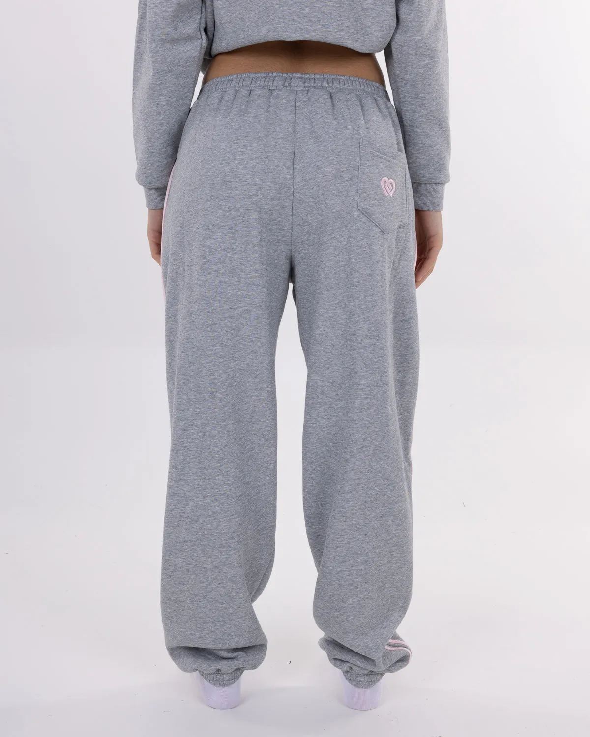 Cuffed Track Pants Marl Grey