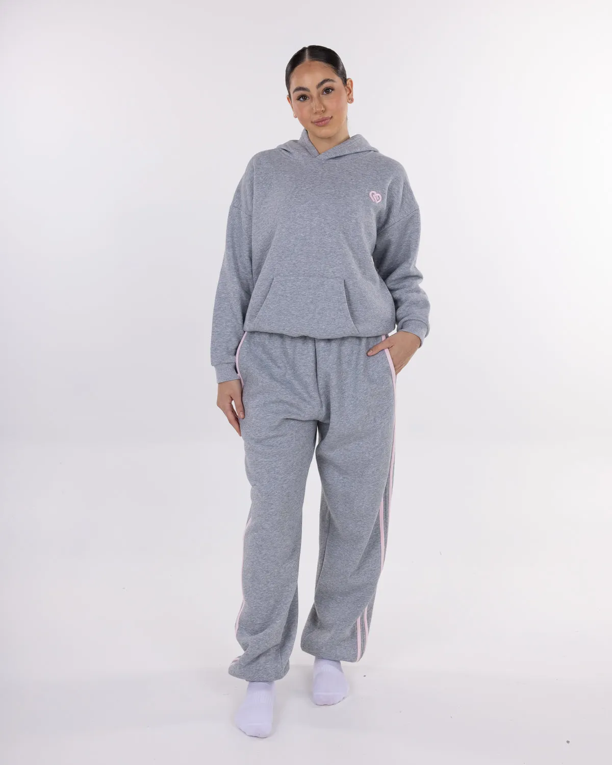 Cuffed Track Pants Marl Grey