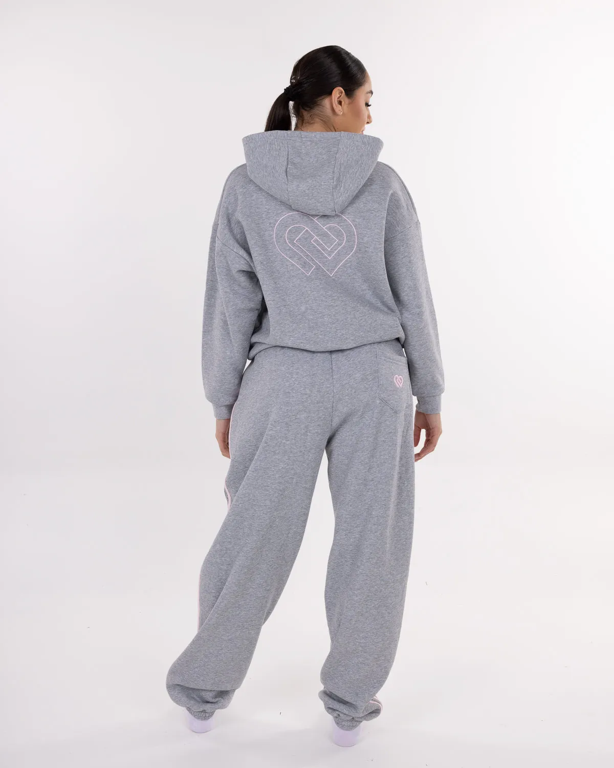 Cuffed Track Pants Marl Grey