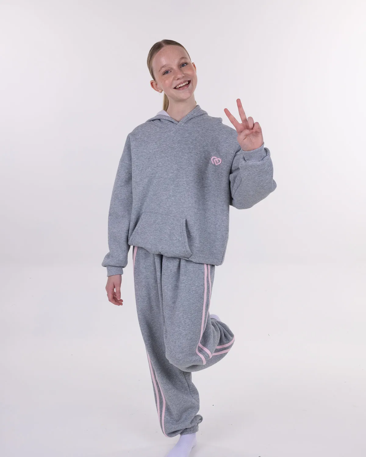 Cuffed Track Pants Marl Grey
