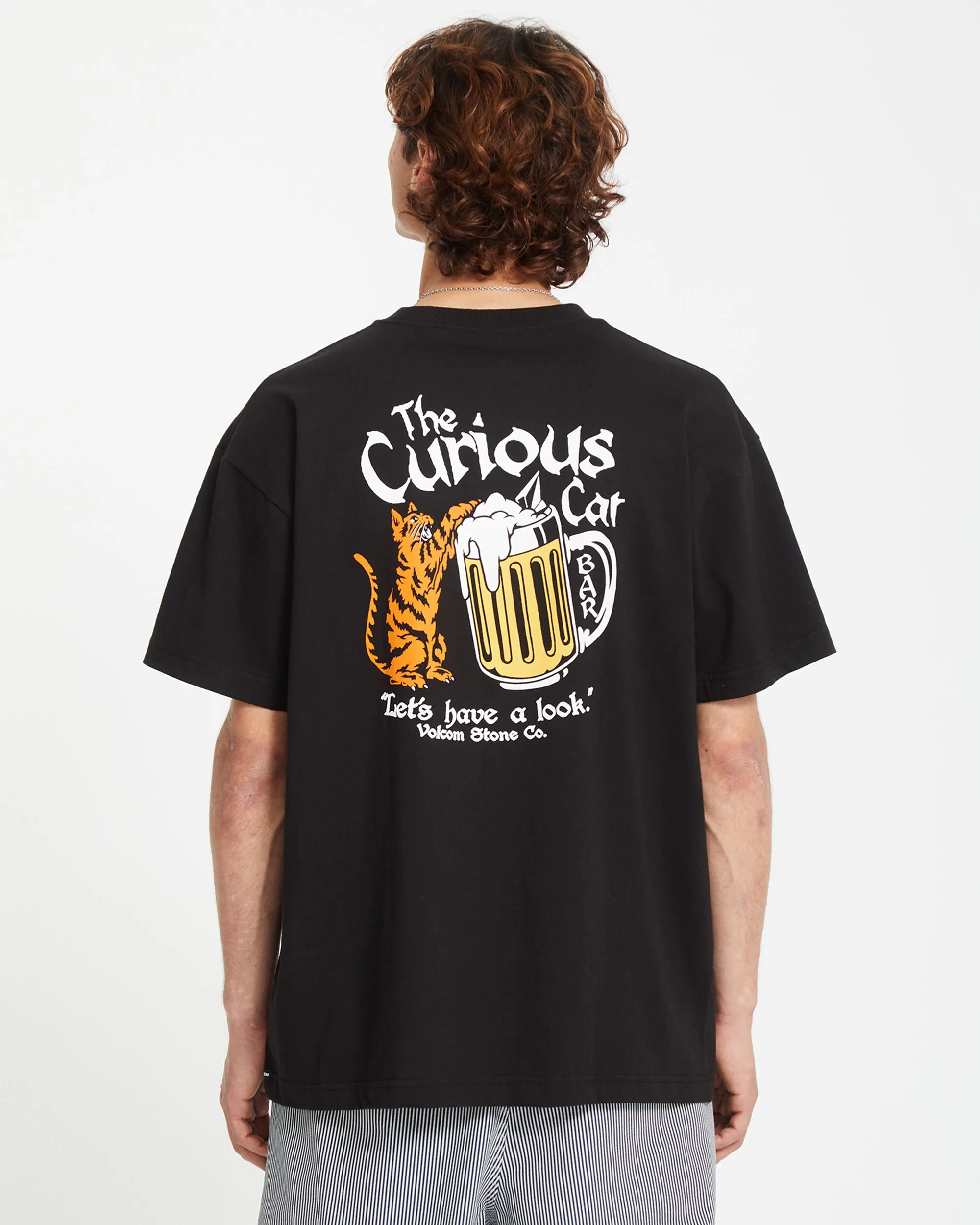 Curious Cat T-shirt - BLACK