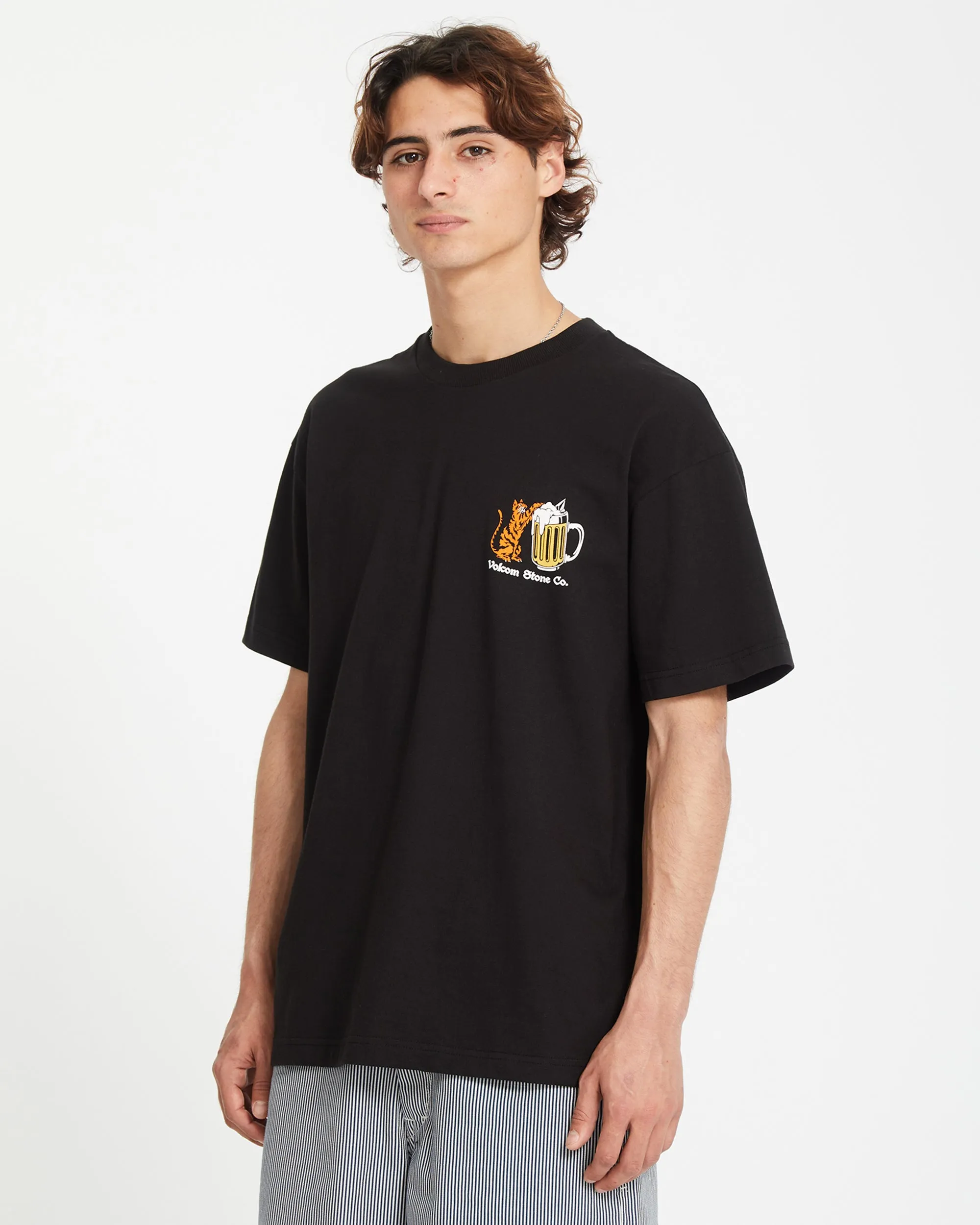 Curious Cat T-shirt - BLACK