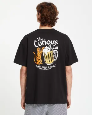 Curious Cat T-shirt - BLACK