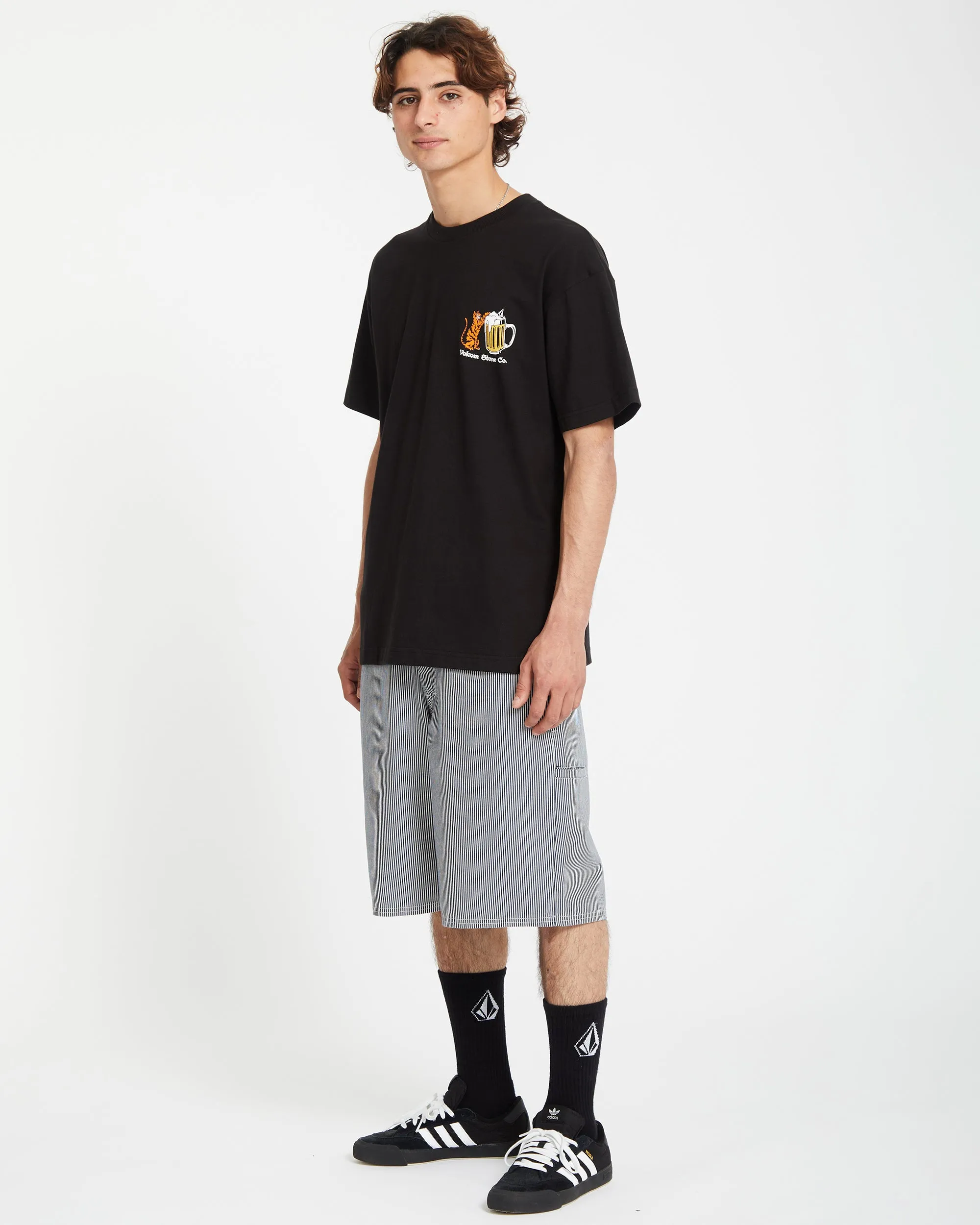 Curious Cat T-shirt - BLACK