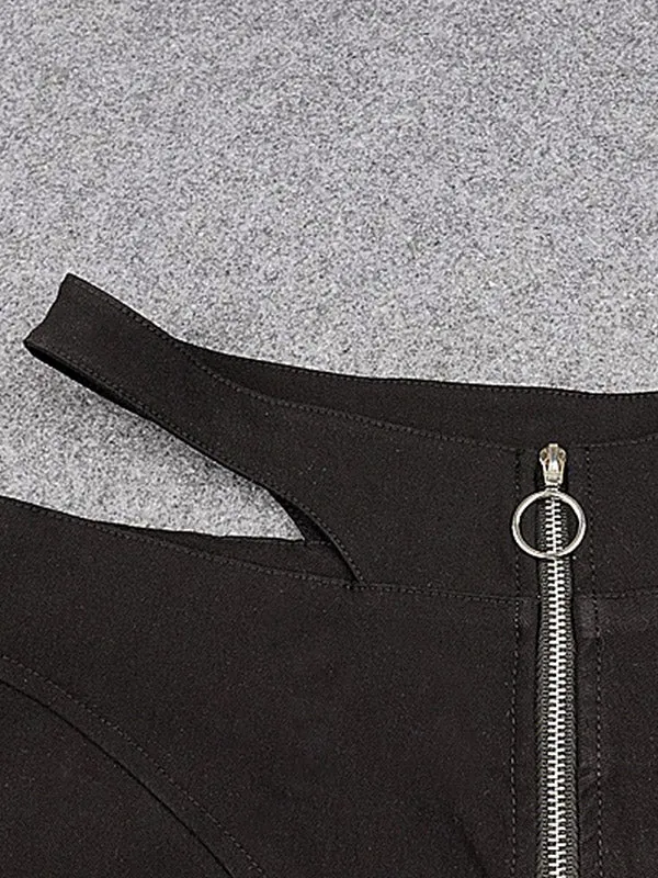 Cutout Waist Straight Pants