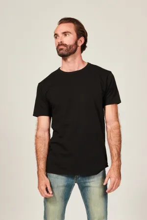 DIME CURVED HEM TEE | BLACK