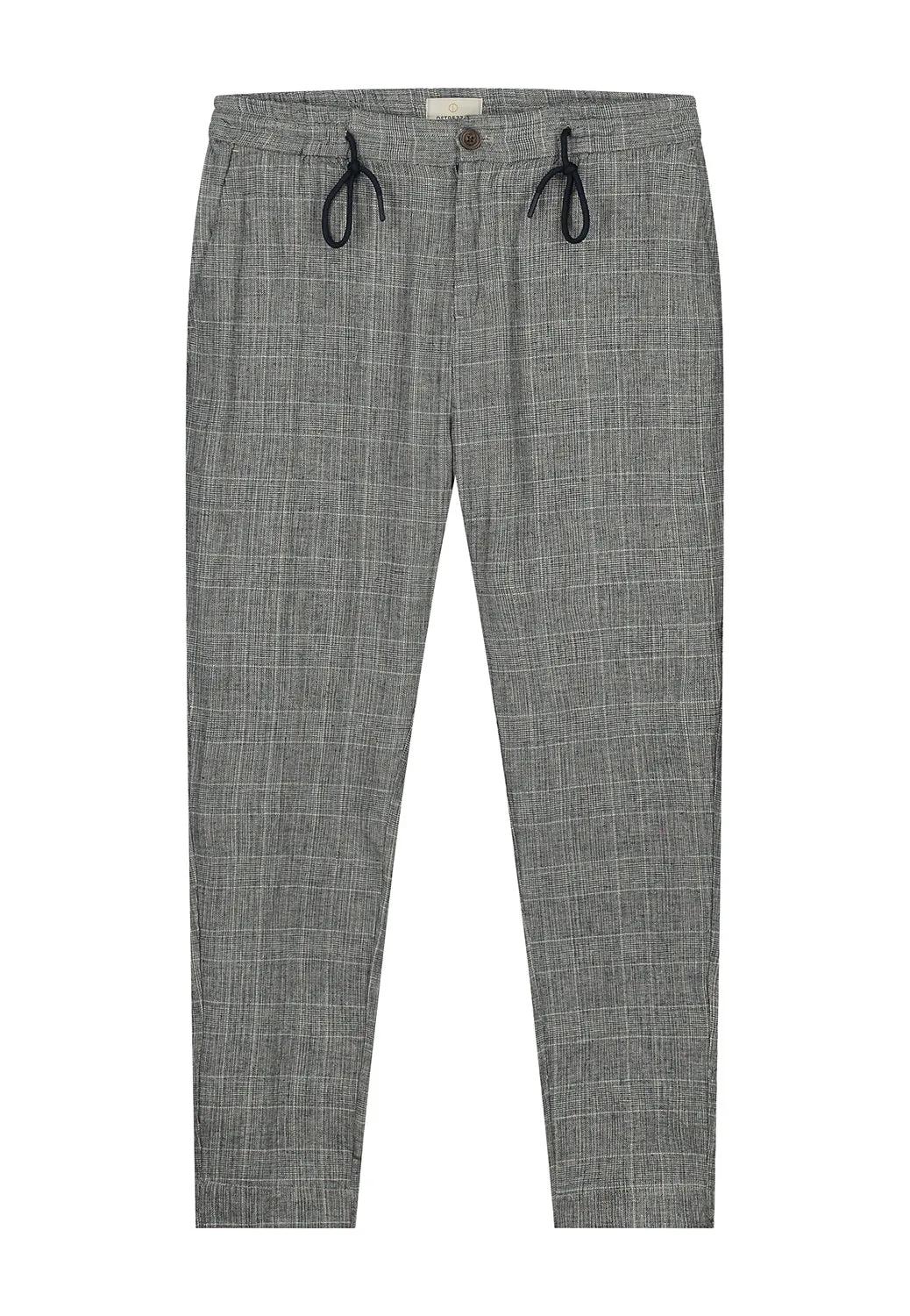 DSTREZZED LINEN CHECK LOOSE TAPERED BEACH PANT 501724