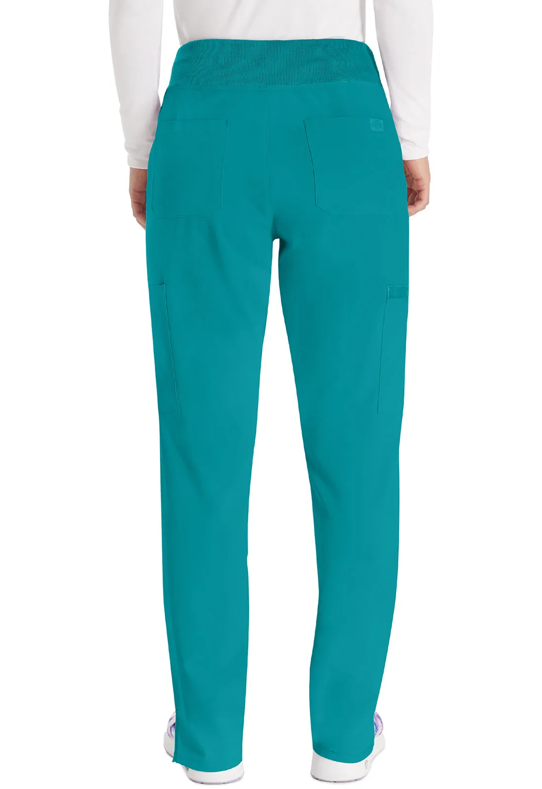 EDS Essentials DK005 Natural Rise Tapered Leg Pull-On Pants Teal Blue