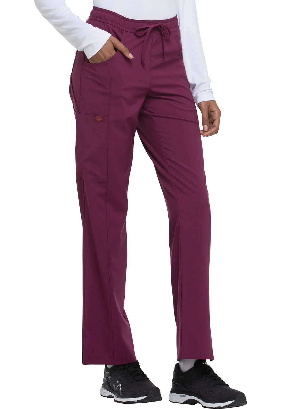 EDS Essentials DK010 Mid Rise Straight Leg Drawstring Pants Wine