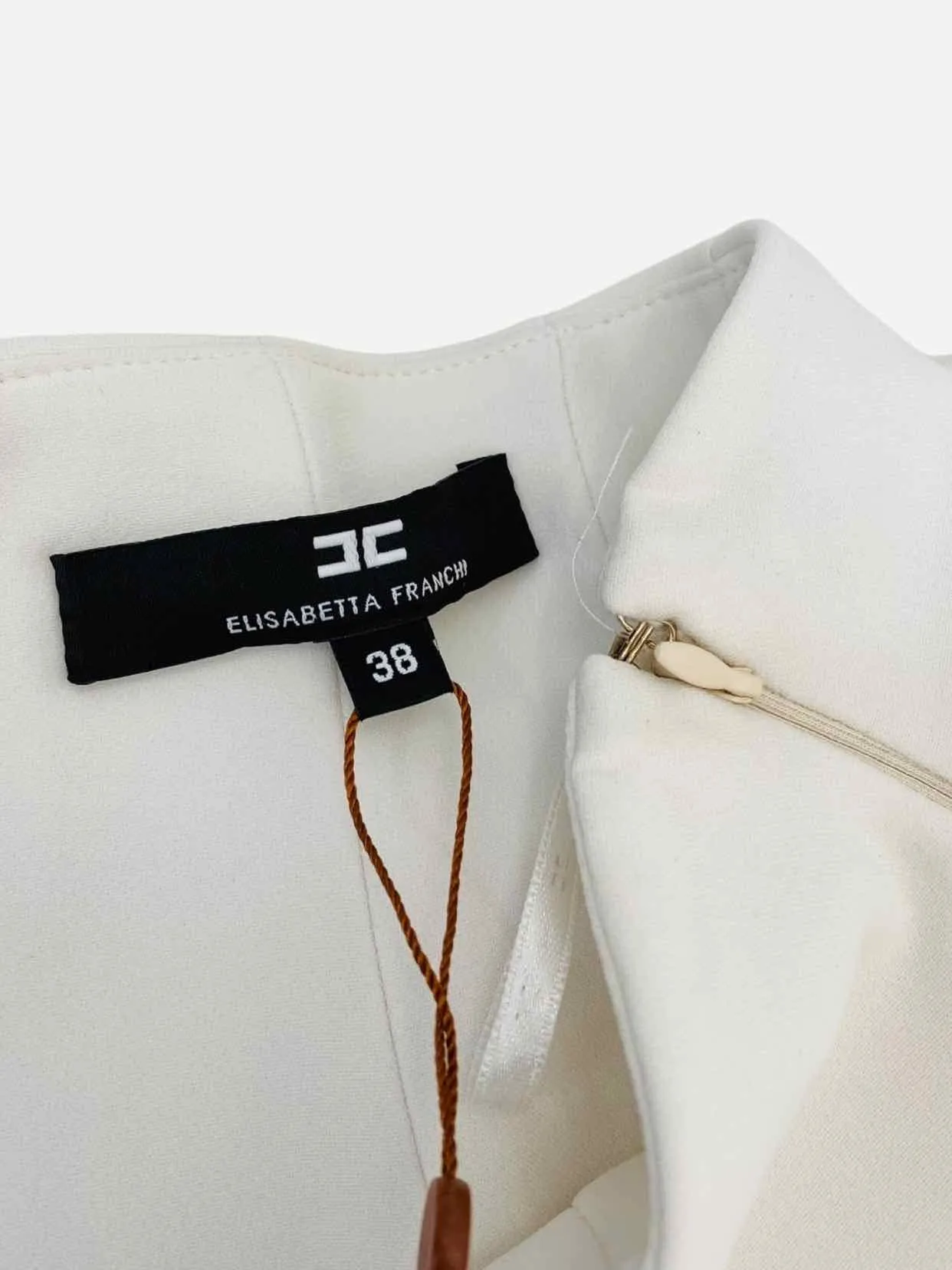 ELISABETTA FRANCHI Wide Leg White Pants US2