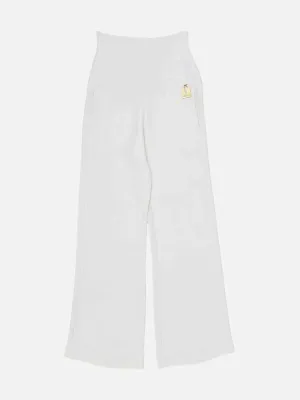 ELISABETTA FRANCHI Wide Leg White Pants US2