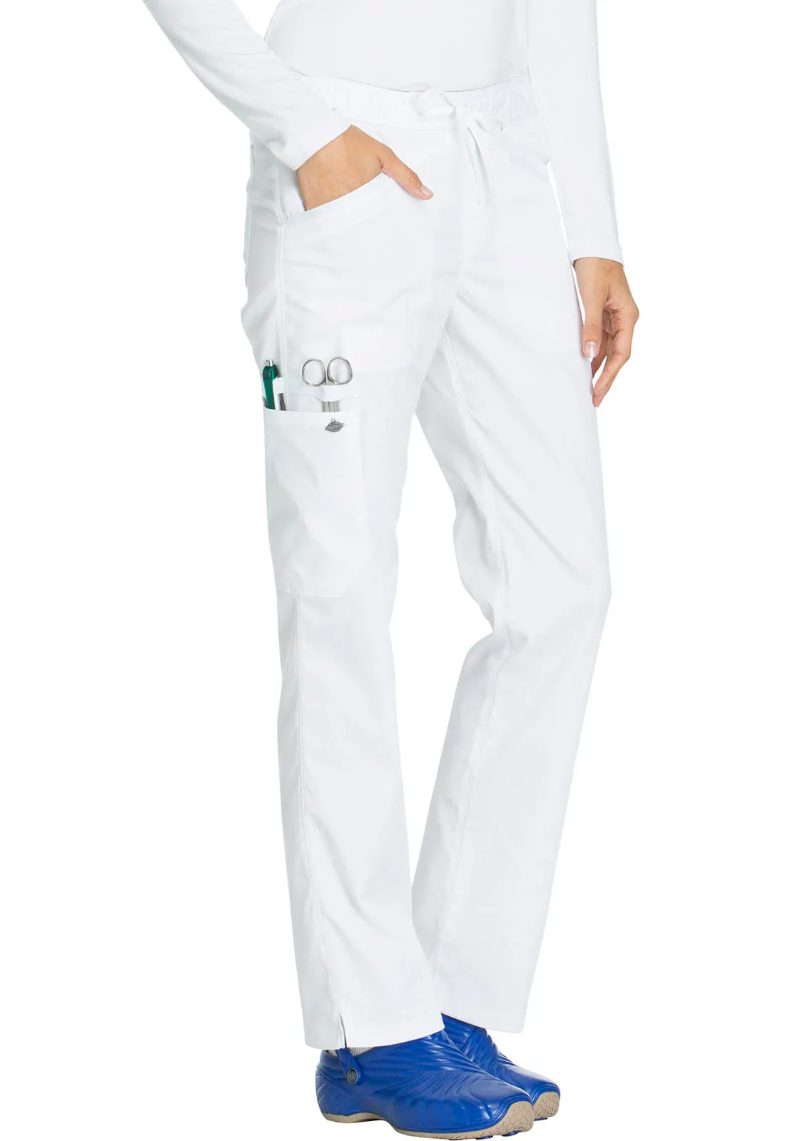 Essence DK106 Mid Rise Straight Leg Drawstring Pants White