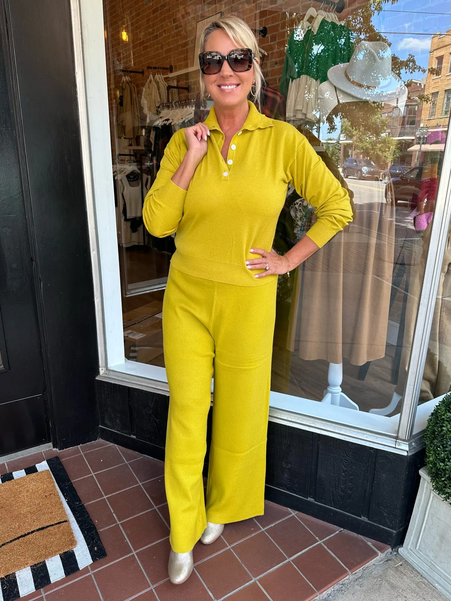 FINAL SALE Chartreuse Rani Pants