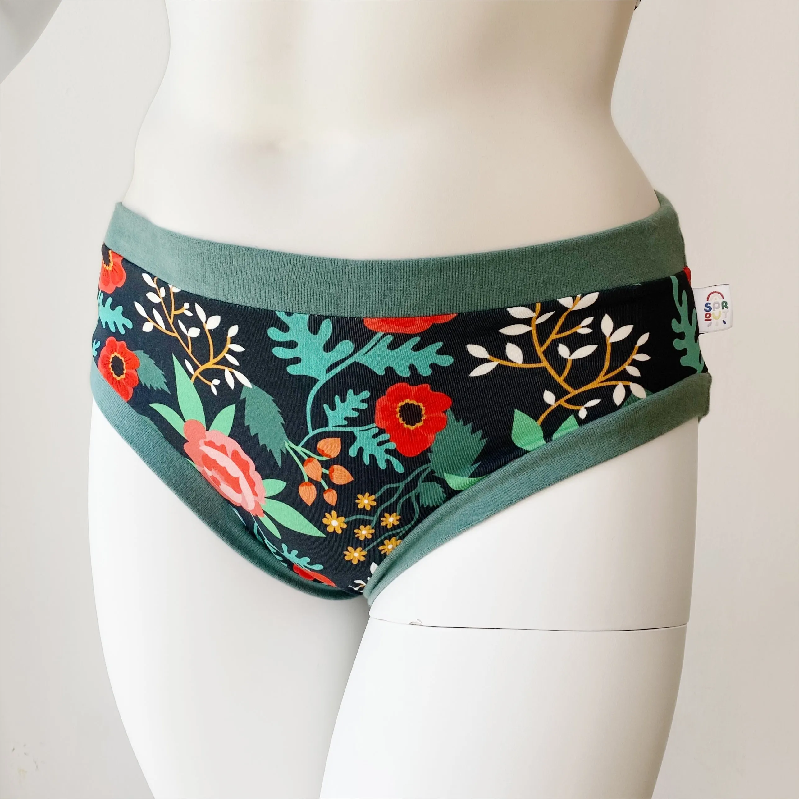 Floral Adult Pants | Women's Knickers | Organic Cotton Underwear