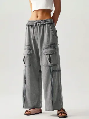 Flowy Knitted Pleated Palazzo Pants – Chic & Comfy Wide-Leg Trousers