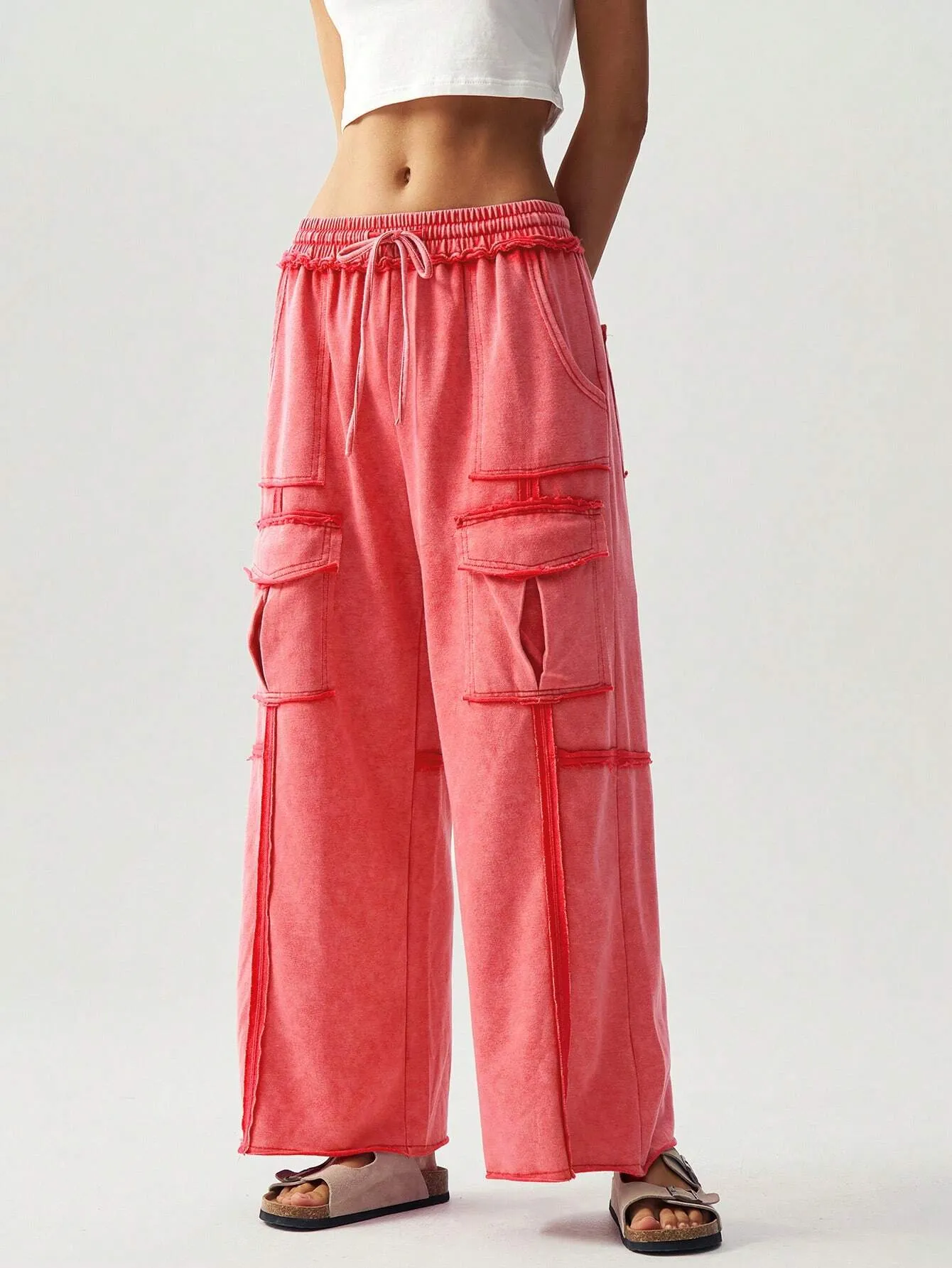 Flowy Knitted Pleated Palazzo Pants – Chic & Comfy Wide-Leg Trousers