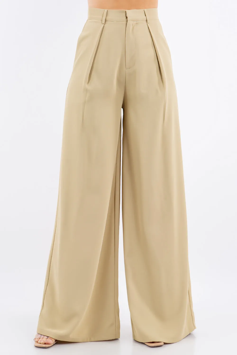 FLOWY WIDE LEG LINEN TROUSER PANTS W2315PIB